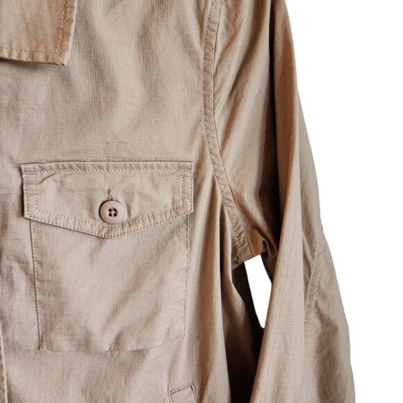 Vuori Jacket Small Tan Women's Ripstop Shacket Shirt Pockets Buttons - Picture 5 of 10